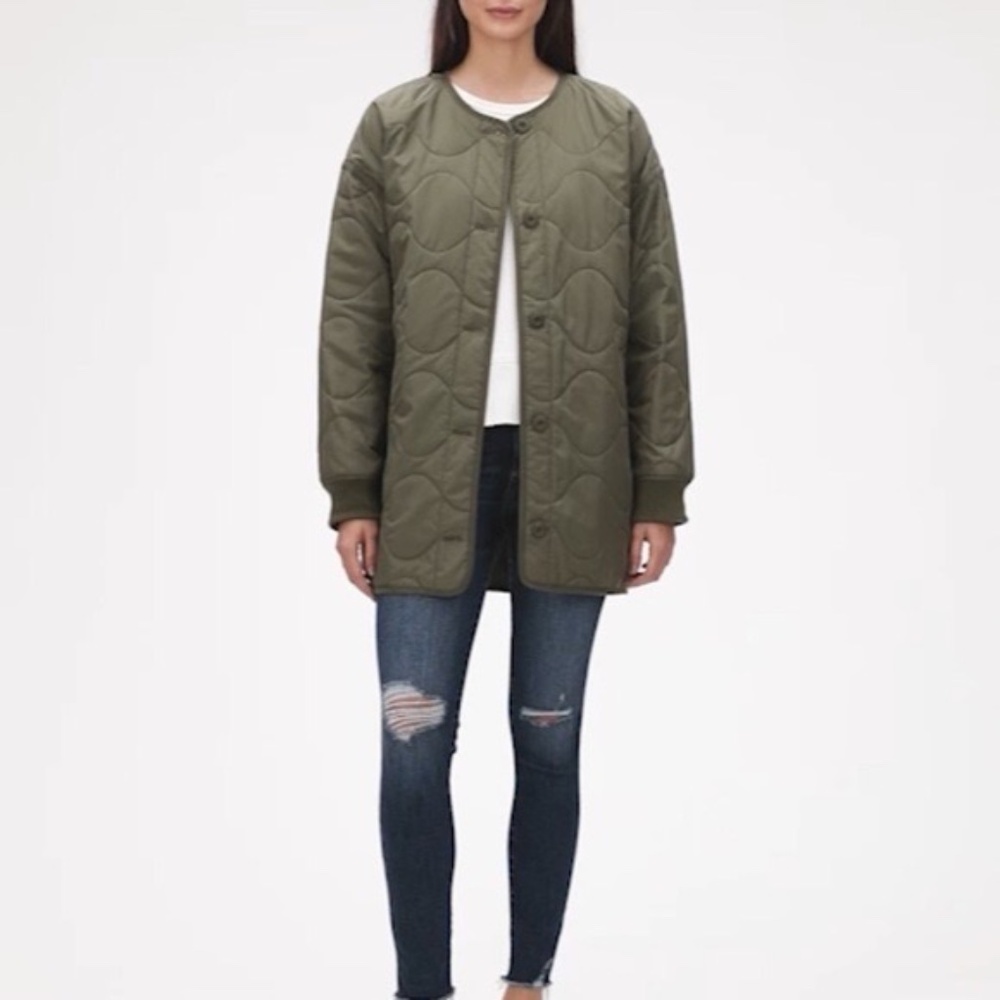 GAP Green Quilted Liner Jacket with cuffs - Size XS